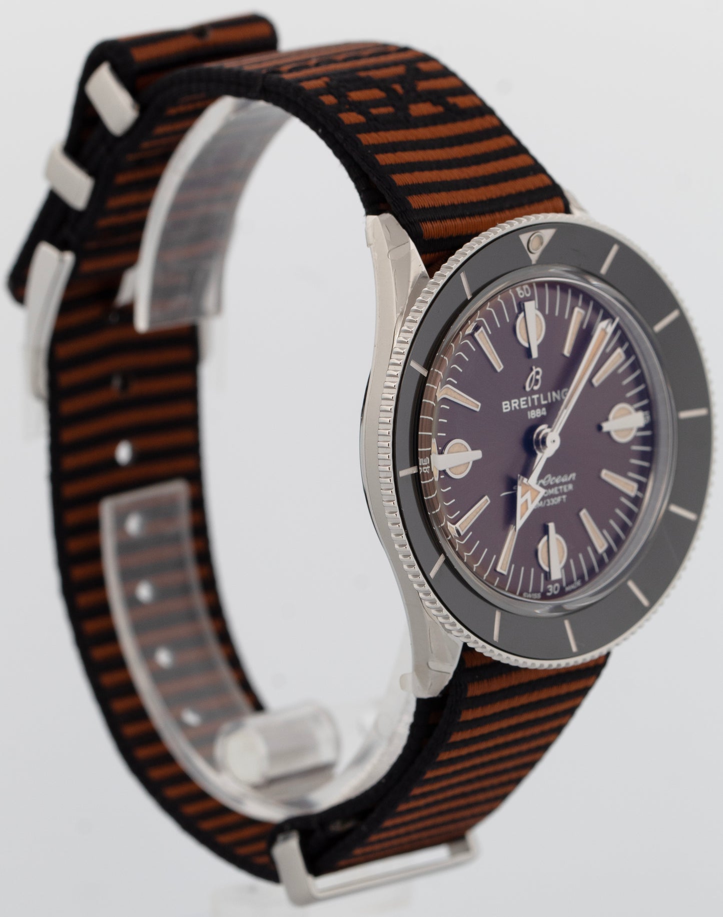 STICKERED Breitling Superocean Heritage Brown Stainless 42mm Watch A10370 BOX