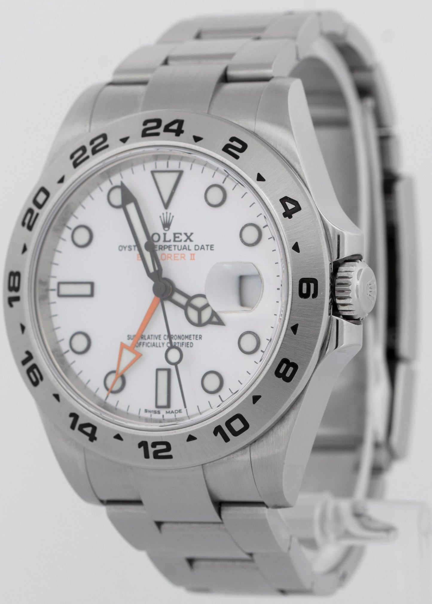 MINT PAPERS Rolex Explorer II 42mm 216570 Polar White Orange GMT Date Watch BOX