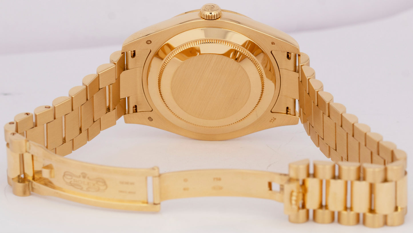 MINT PAPERS Rolex Day-Date II 41mm CHAMPAGNE 18K Yellow Gold Fluted 218238 BOX