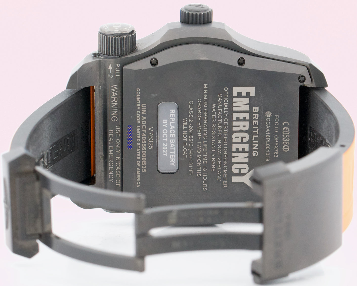 2018 PAPERS Breitling Emergency Professional TITANIUM Black 51mm V76325 BOX