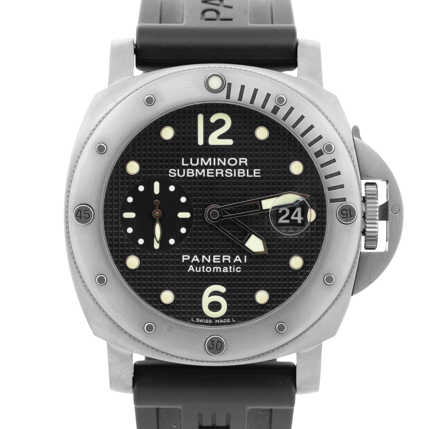 Panerai Luminor Submersible PAM 25 Titanium 44mm Black Rubber Watch PAM00025
