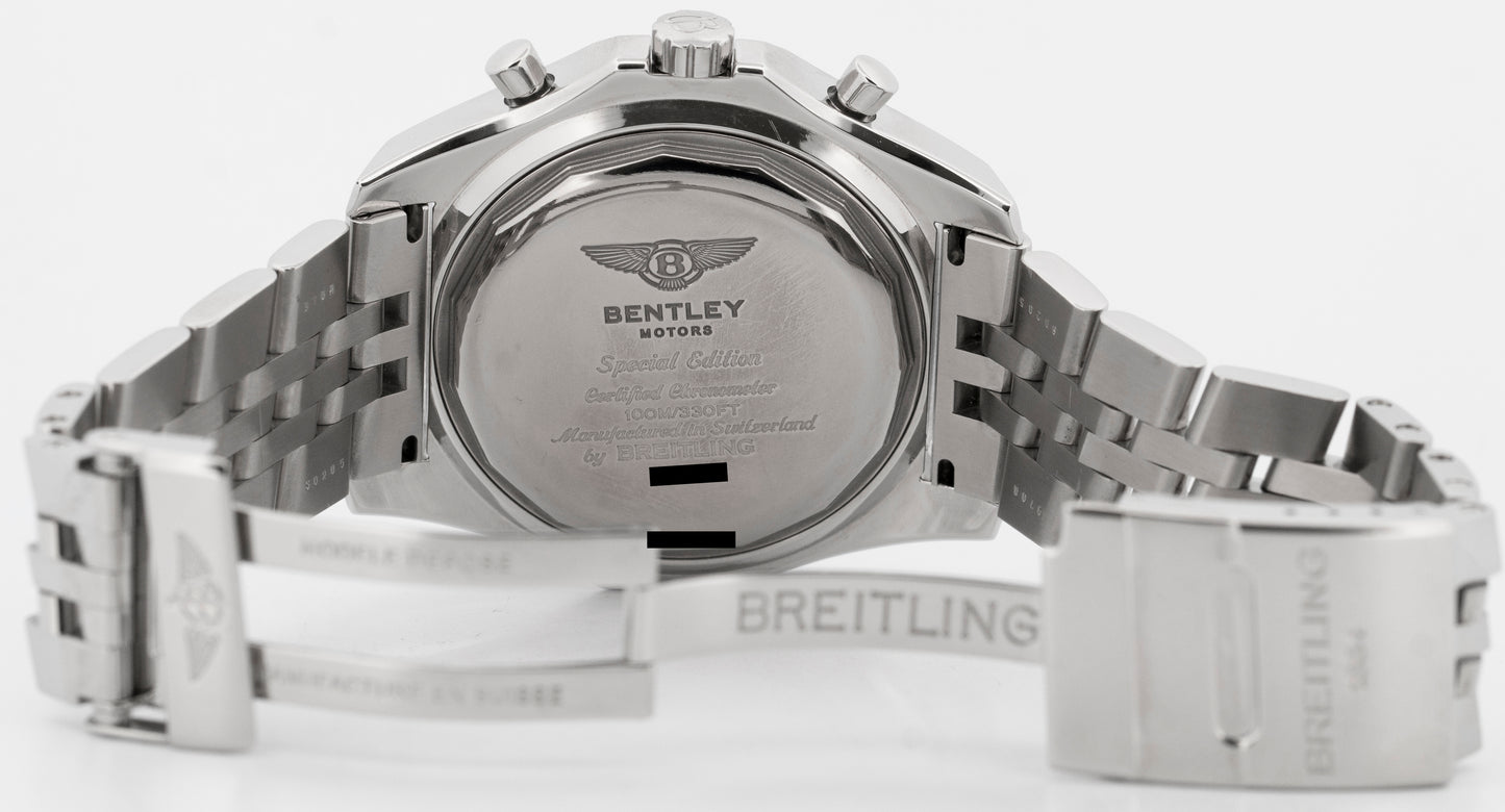 Breitling For Bentley Motors Chronograph Blue Stainless Steel A25362 49mm BOX