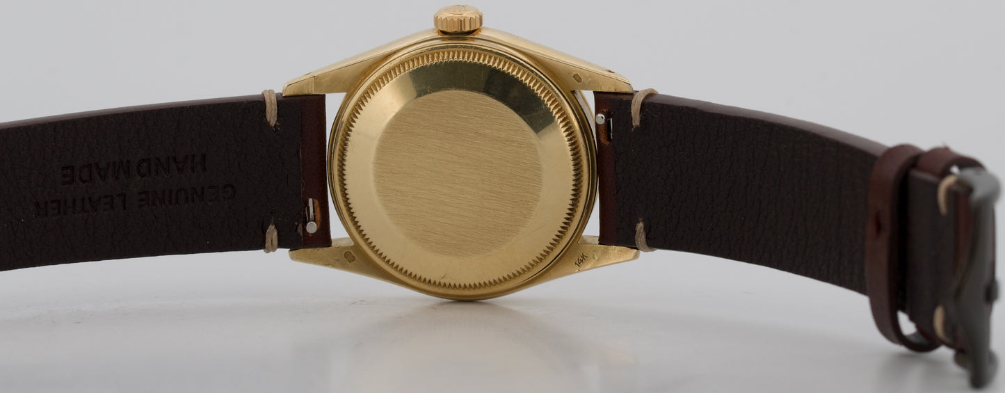 VINTAGE 1982 Rolex Oyster Perpetual Date 34mm CHAMPAGNE 14K Gold Fluted 15037