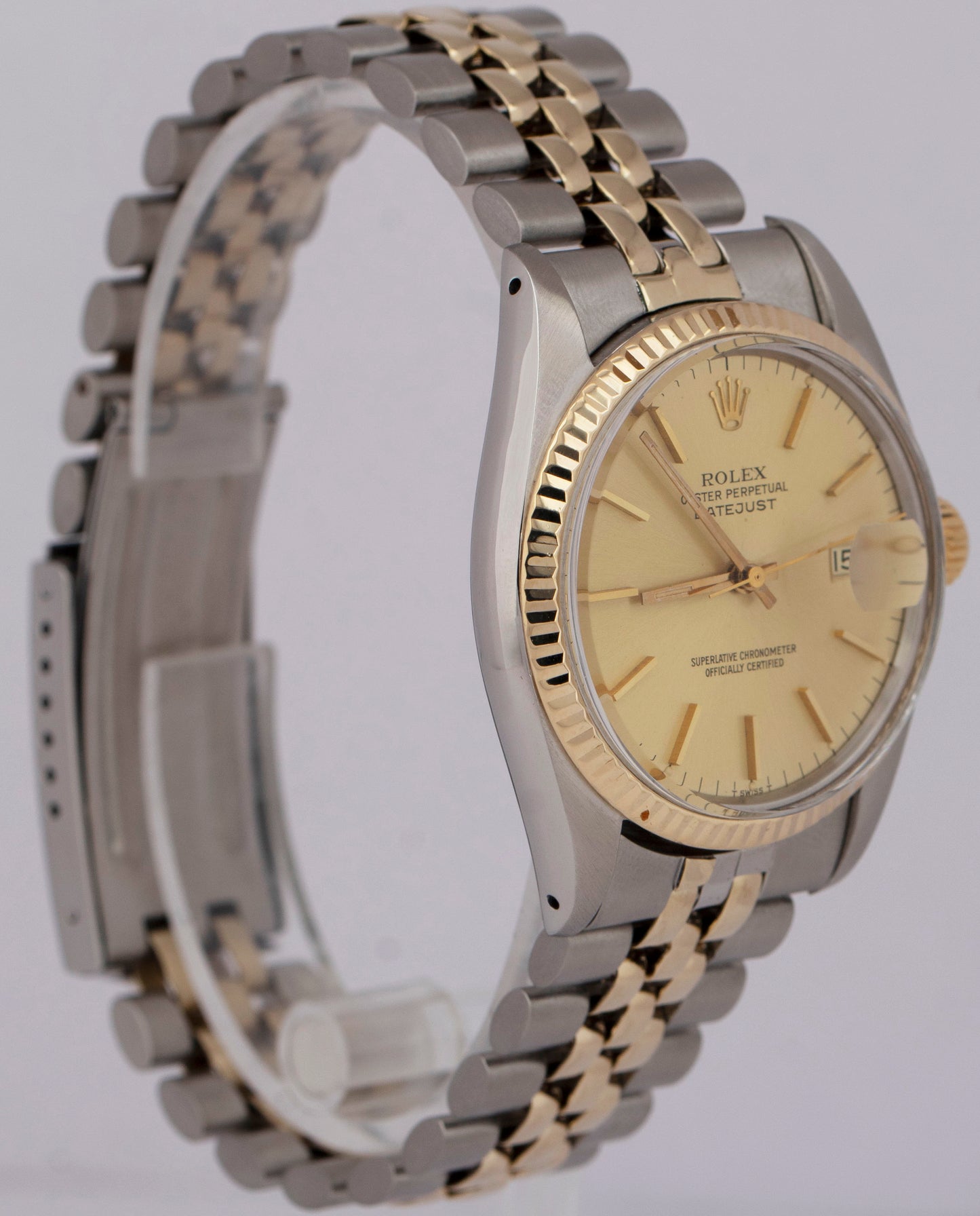 Rolex DateJust 36mm Champagne 14K Gold Two-Tone Stainless Steel Watch 16013