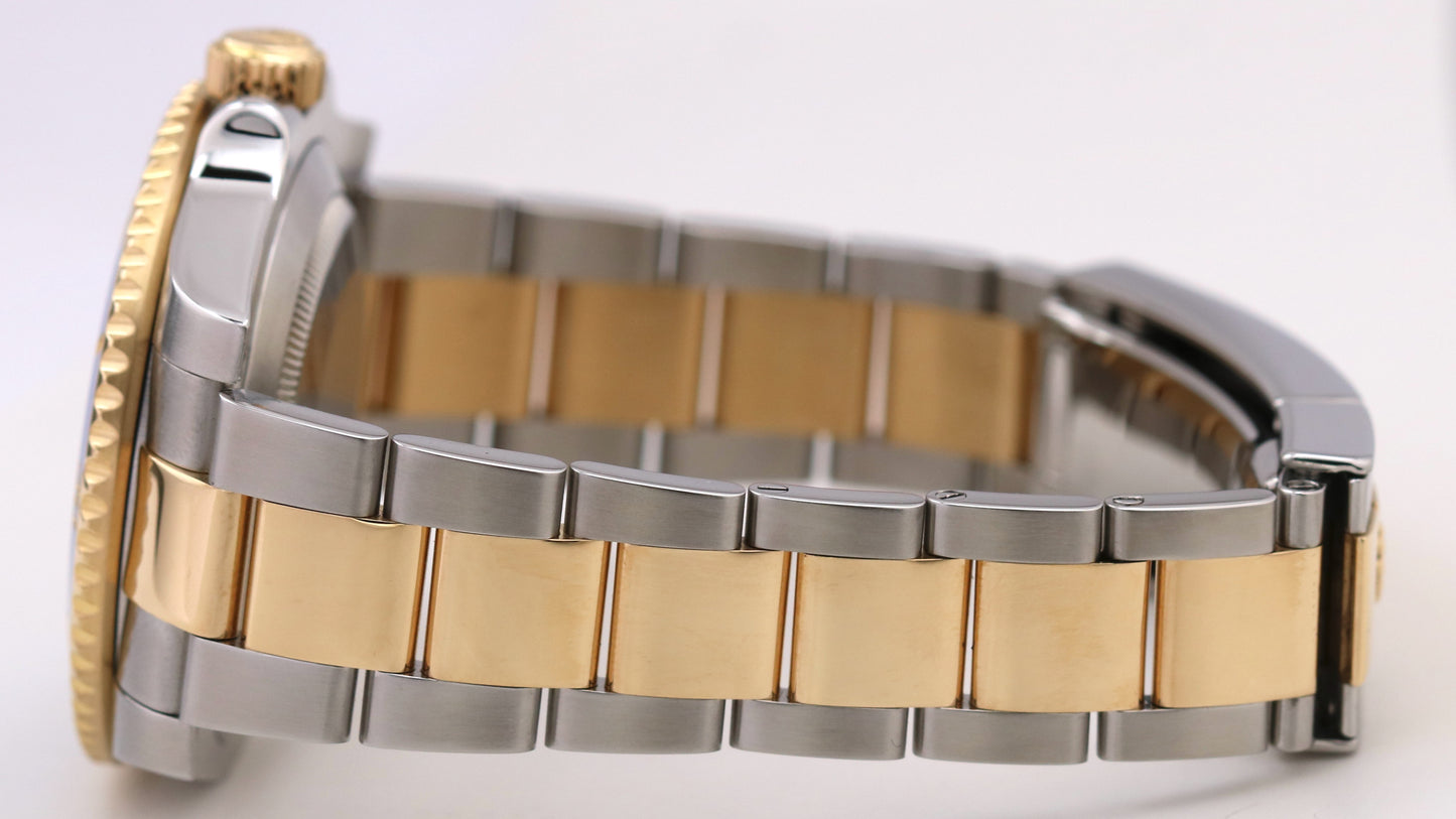 MINT PAPERS Rolex Submariner Date Two-Tone 18K Gold FLAT BLUE 40mm 116613 LB BOX