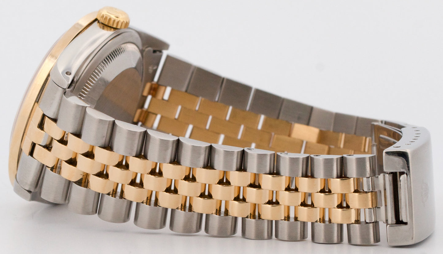 Rolex DateJust 36mm CHAMPAGNE DIAMOND Two-Tone 18K Gold Steel JUBILEE 16233