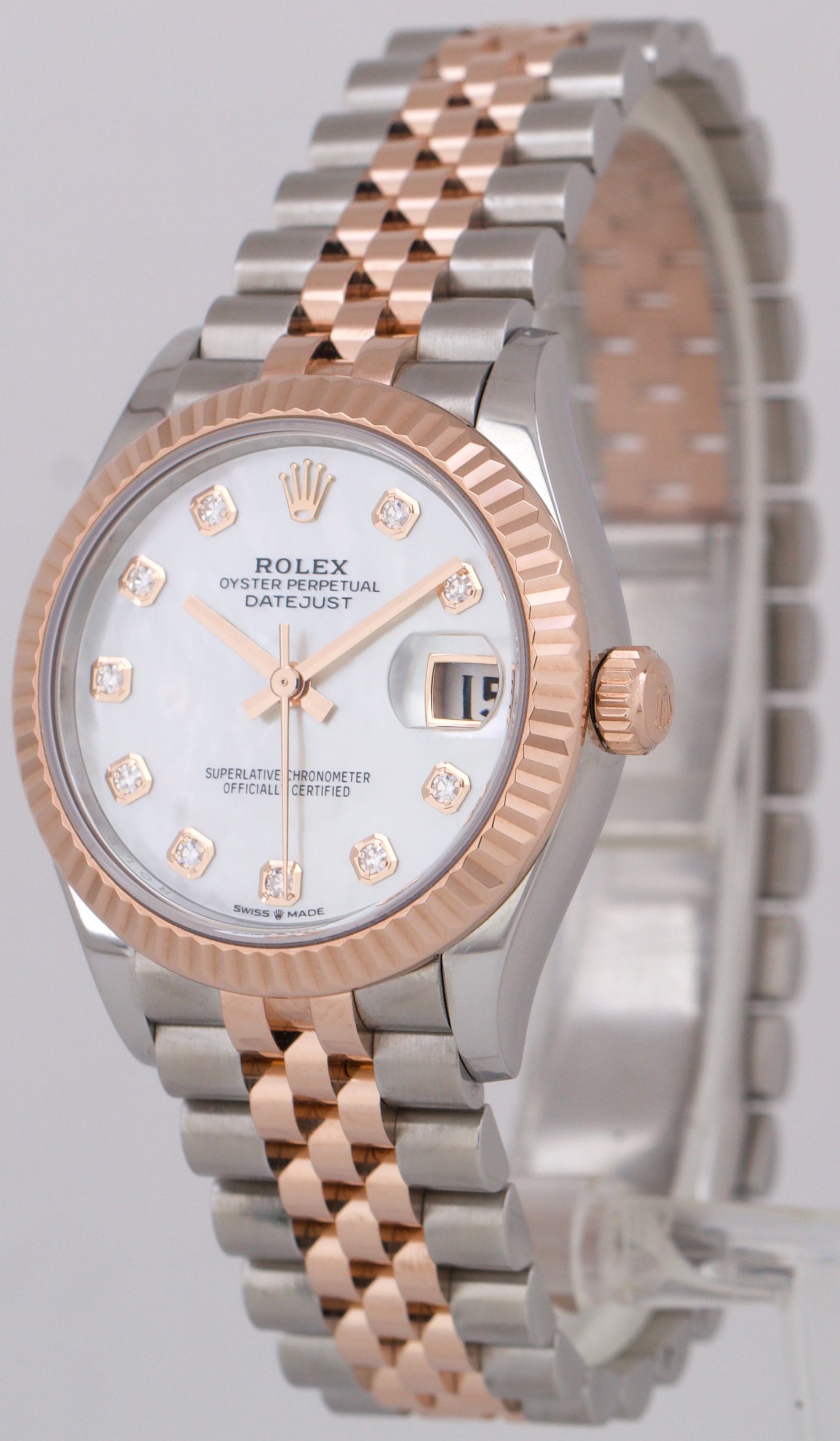 MINT 2024 PAPERS Rolex DateJust 31mm MOP DIAMOND Jubilee 18K Gold 278271 BOX
