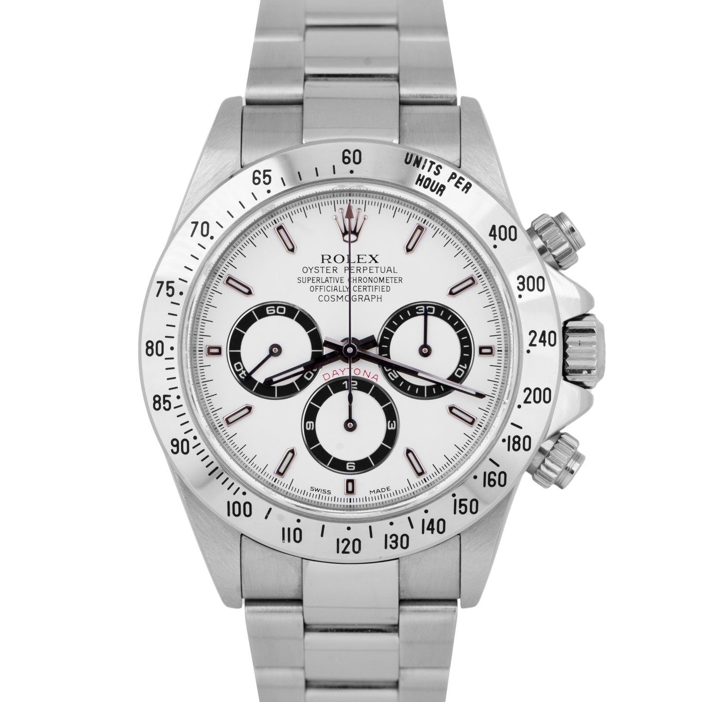UNPOLISHED PAPERS Rolex Daytona Cosmograph SEL White Steel 40mm Watch 16520 B+P