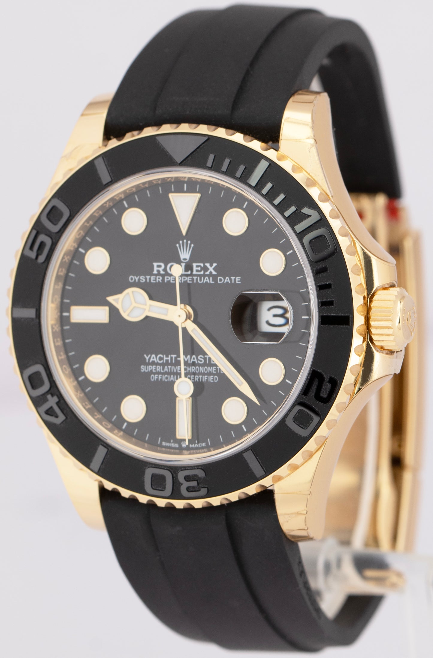 MINT 2023 PAPERS Rolex Yacht-Master Yellow Gold Oysterflex 42mm 226658 Watch BOX