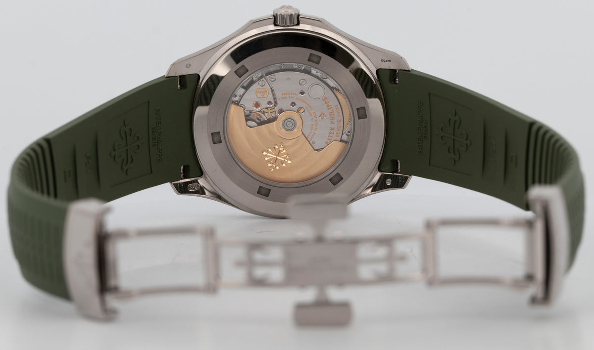 2021 Patek Philippe Aquanaut 5168G-010 Green 18K White Gold 42.2mm Box Papers