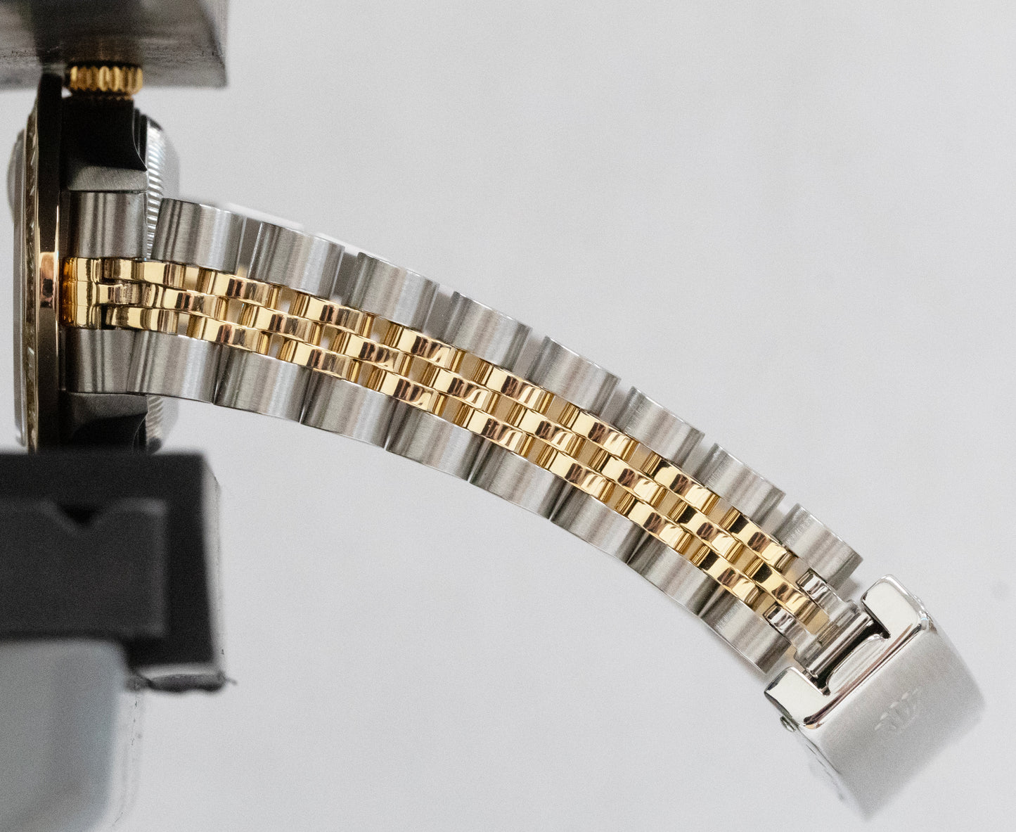 Ladies Rolex DateJust 26mm BLUE Dial DIAMOND Bezel 18K Gold Steel JUBILEE 69173
