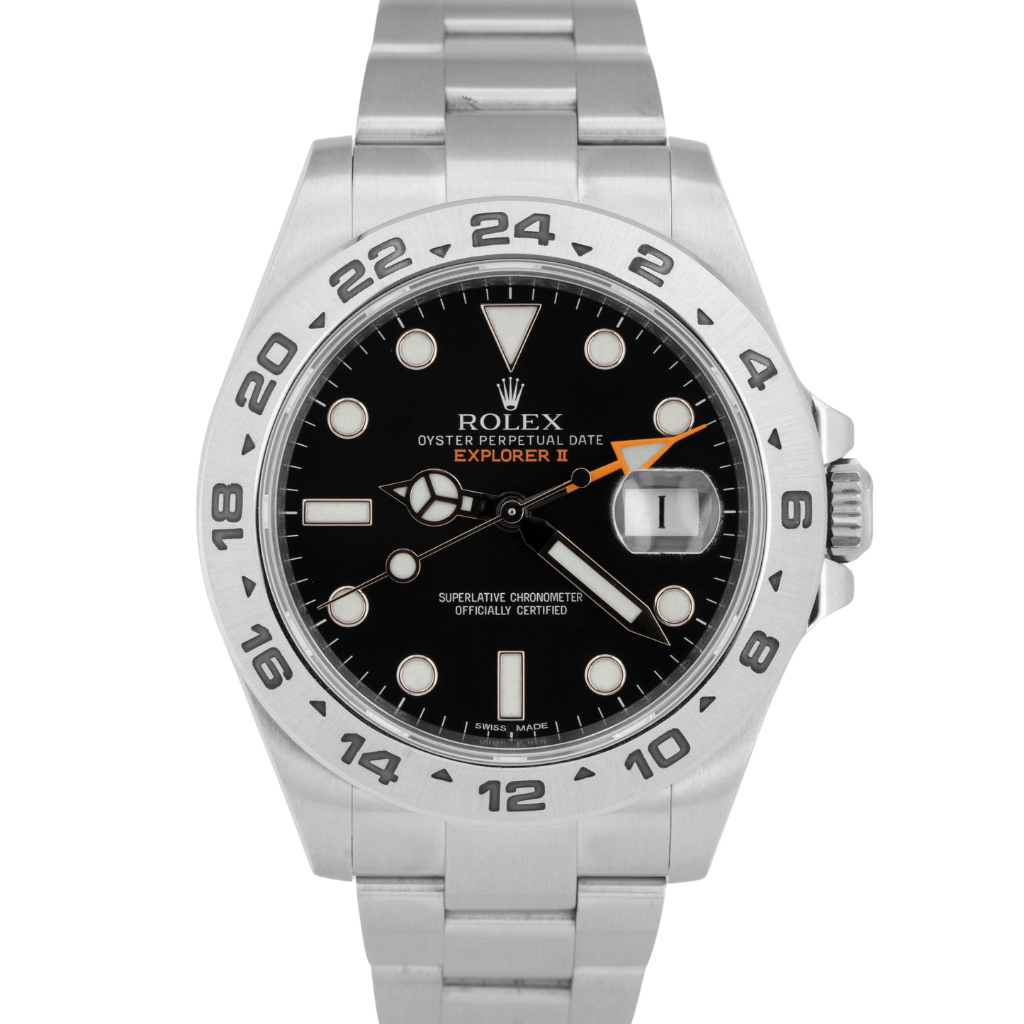 MINT PAPERS Rolex Explorer II Black 42mm Steel Orange GMT Date Watch 216570 BOX