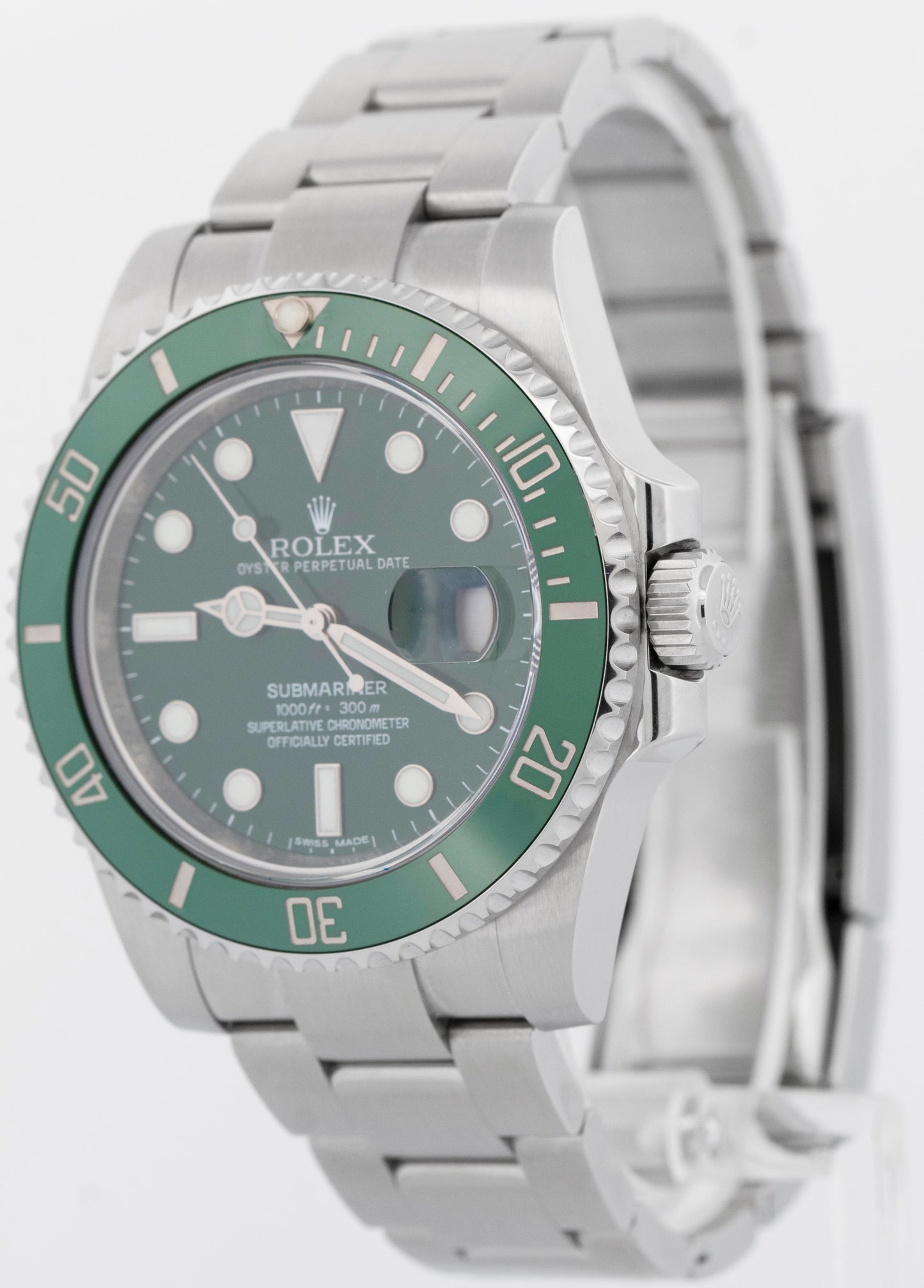 NOS PAPERS Rolex Submariner Date HULK Green Stainless Steel 40mm 116610 LV BOX