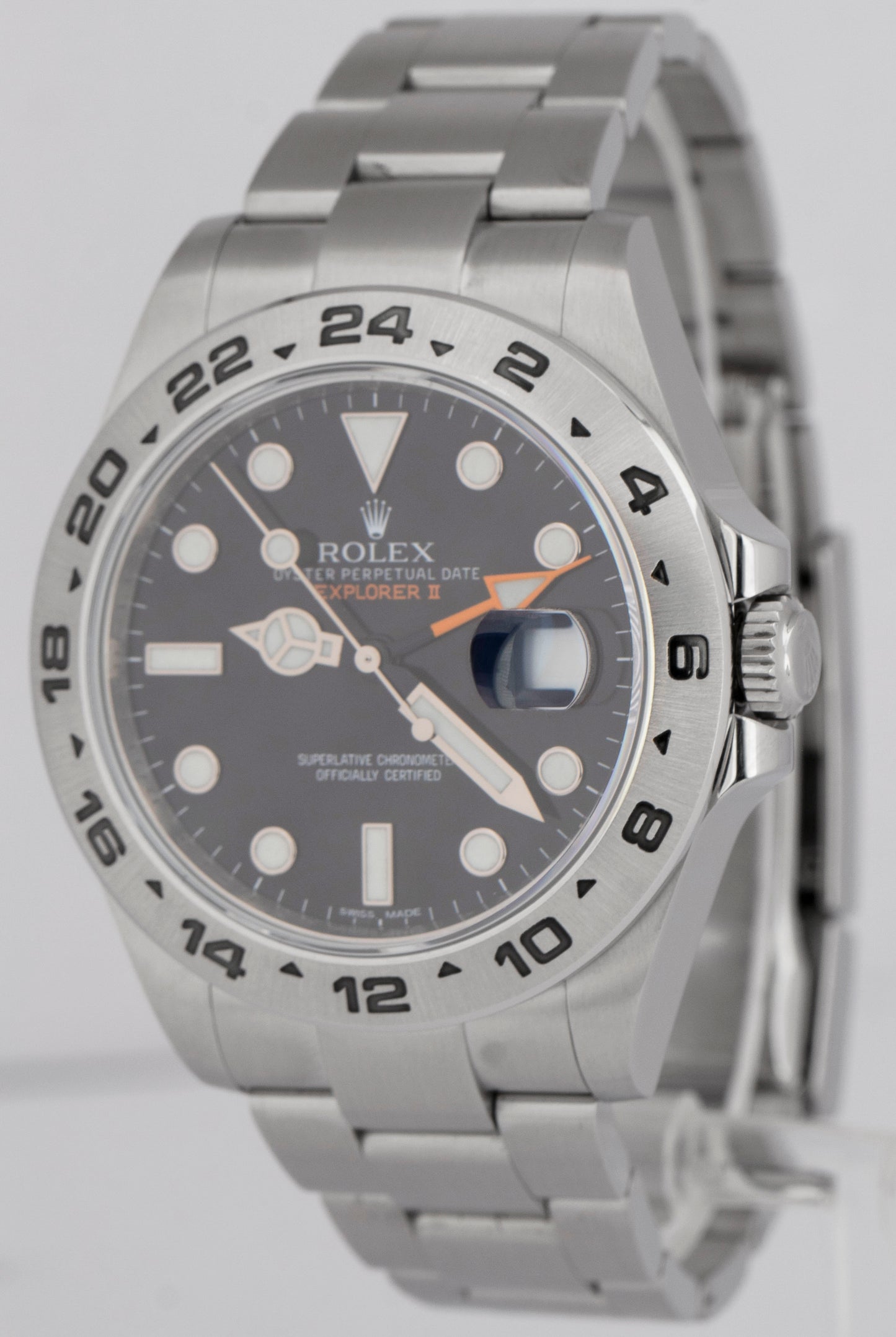 MINT PAPERS Rolex Explorer II Black 42mm Steel Orange GMT Date Watch 216570 BOX