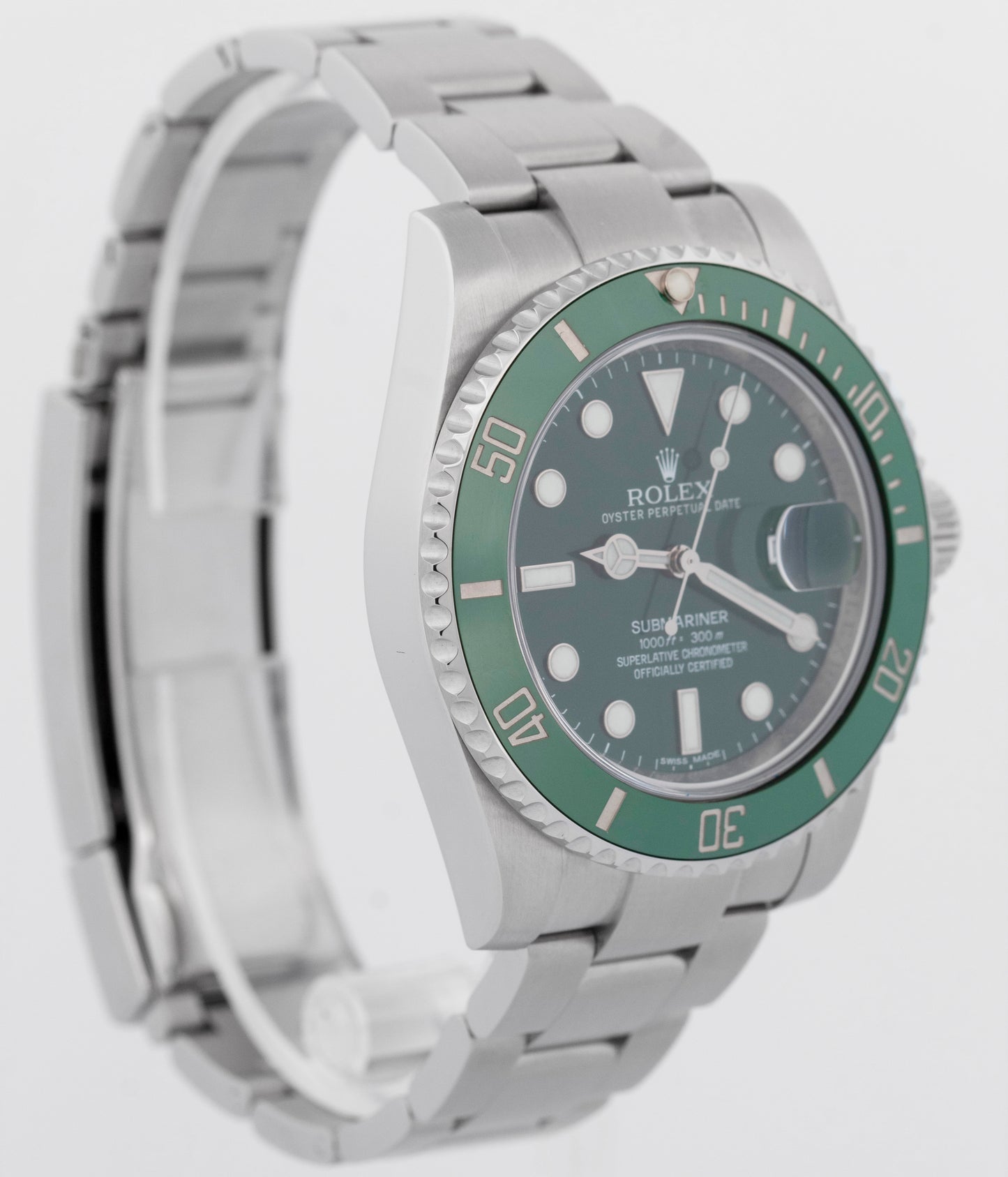 NOS PAPERS Rolex Submariner Date HULK Green Stainless Steel 40mm 116610 LV BOX