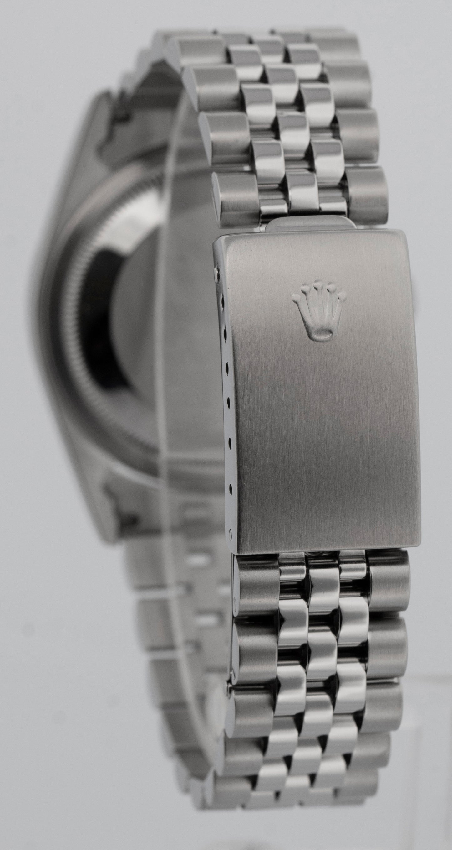 Rolex DateJust 36mm Silver Stainless Jubilee NO-HOLES Automatic Watch 16200