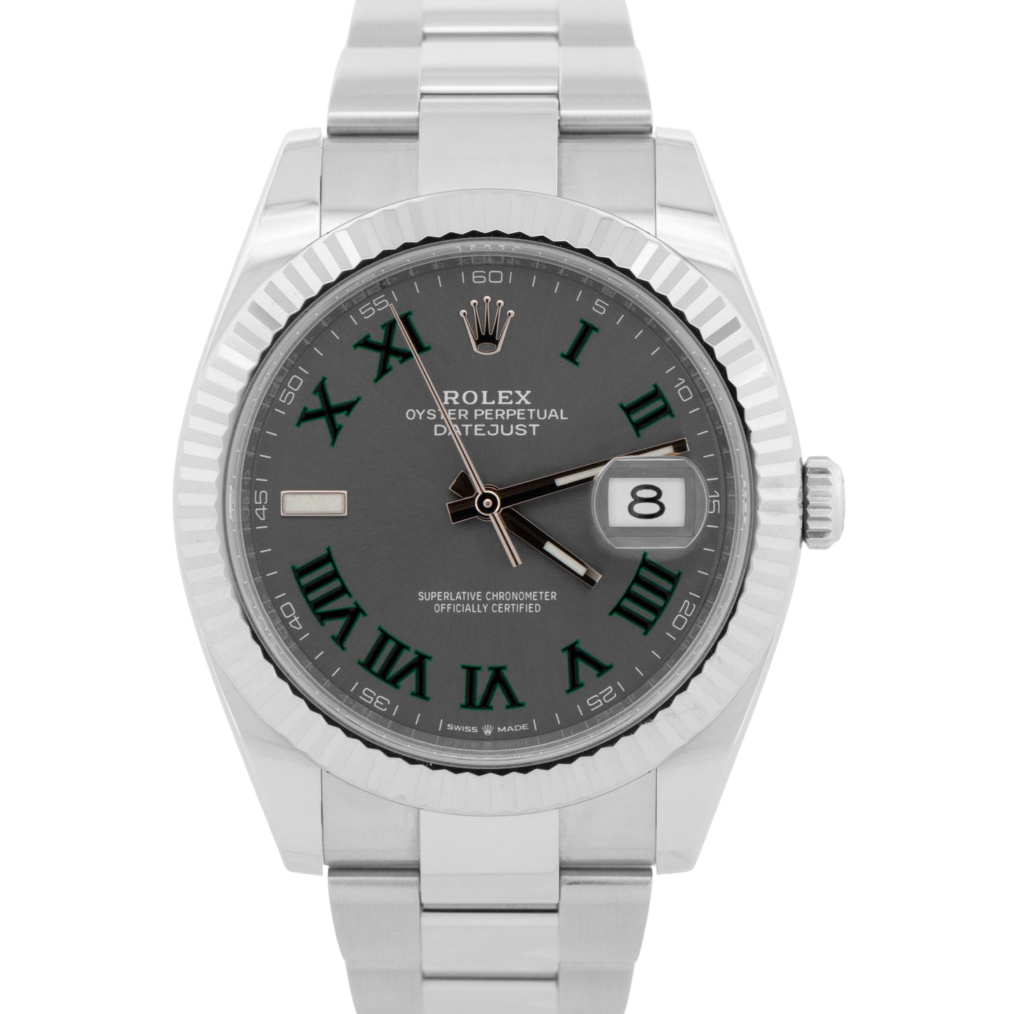 PAPERS Rolex DateJust 41mm WIMBLEDON 18K Gold Steel OYSTER Watch 126334 BOX