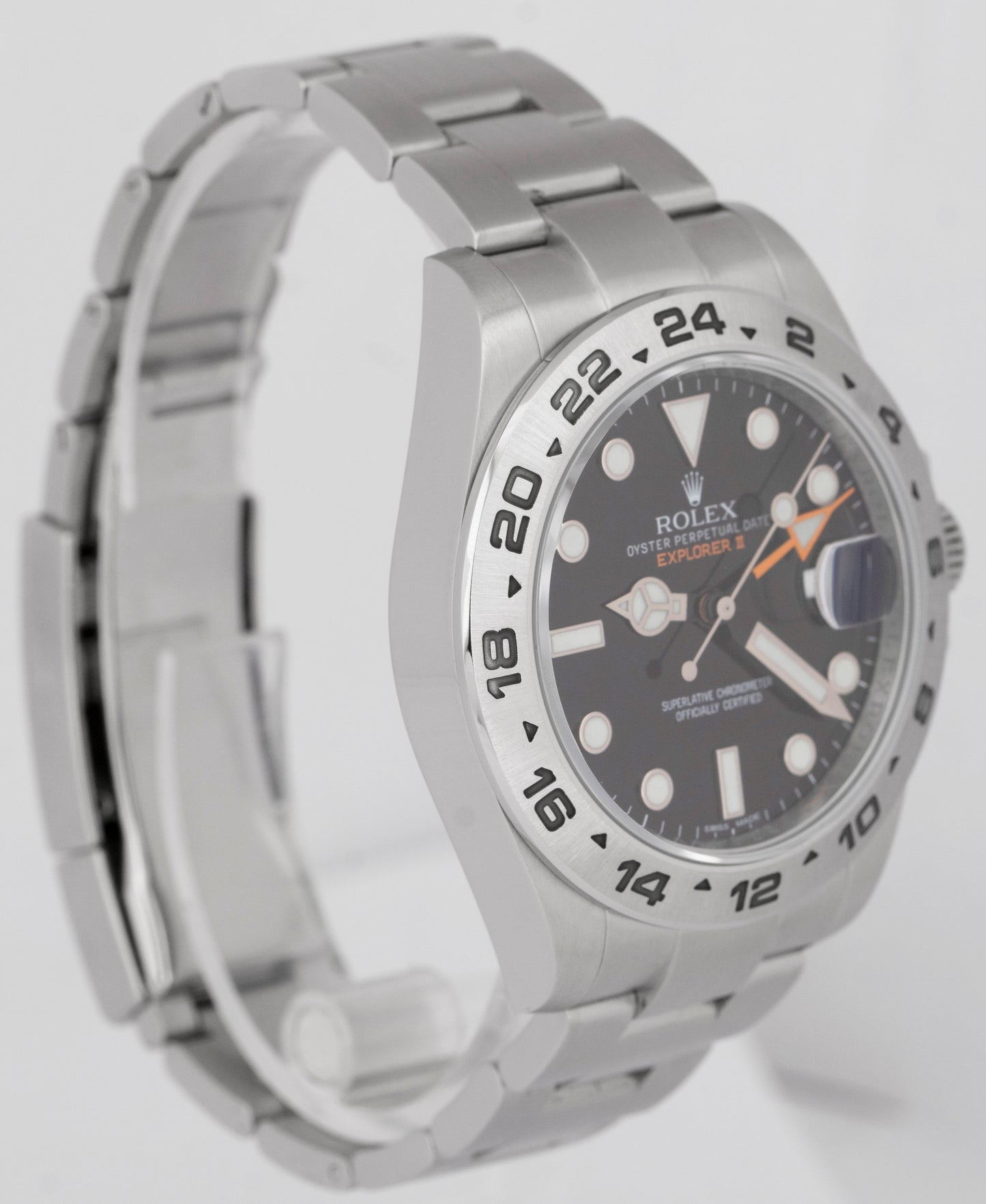 MINT PAPERS Rolex Explorer II Black 42mm Steel Orange GMT Date Watch 216570 BOX