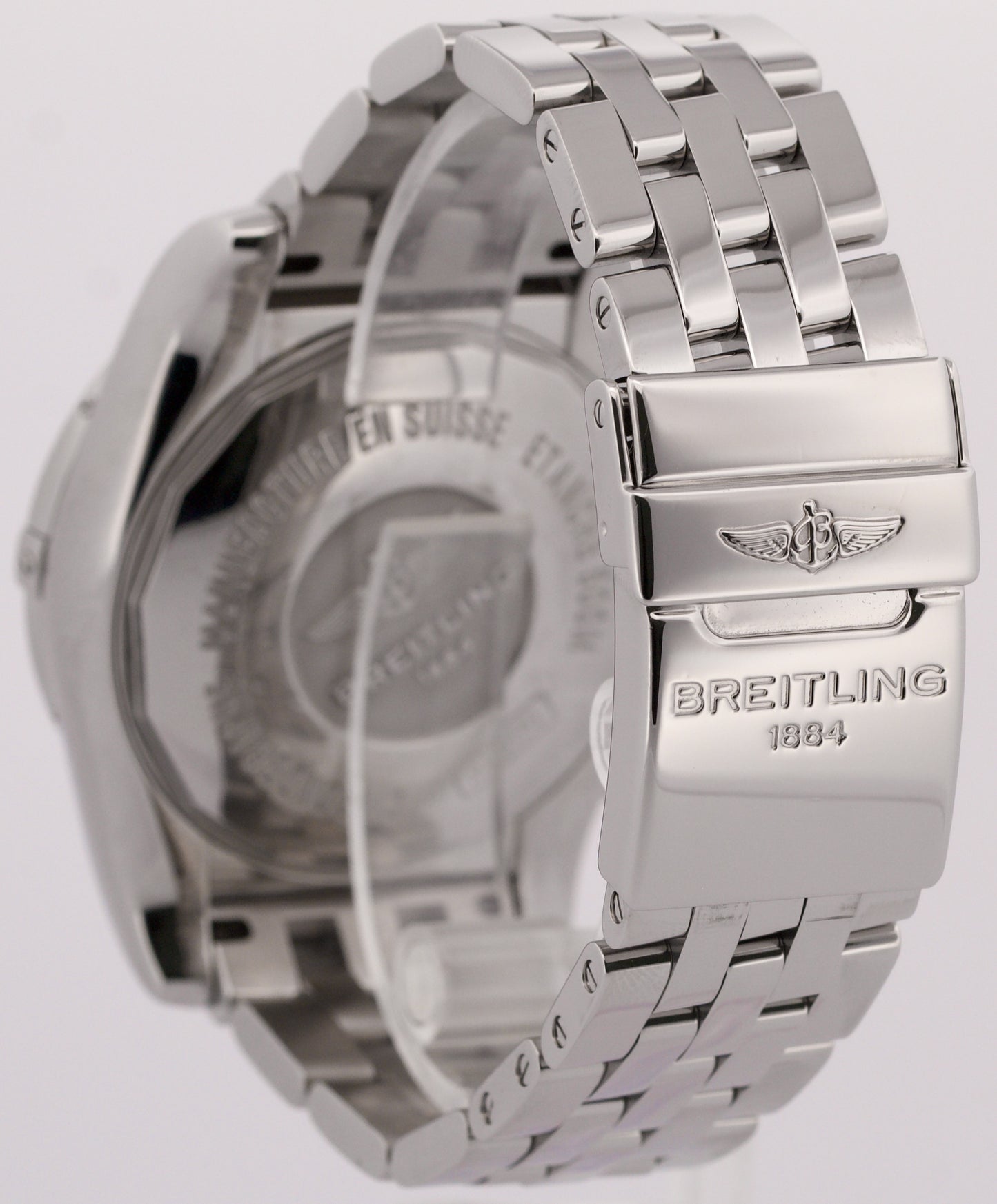 Breitling Chronomat BLACK Stainless Steel Chronograph 44mm AB0110 Watch
