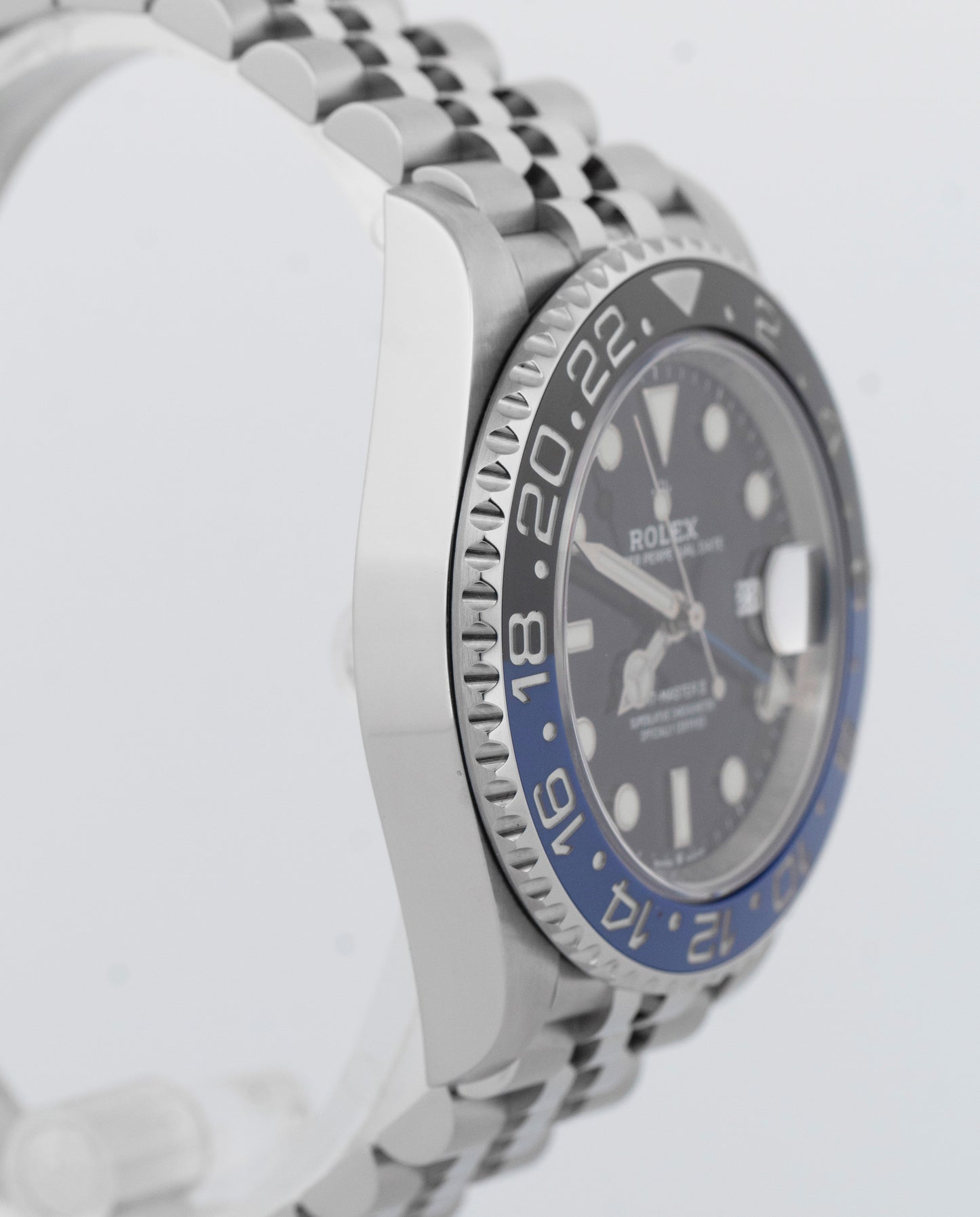 PAPERS Rolex GMT-Master II BATGIRL Blue 40mm Stainless JUBILEE 126710 BLNR BOX