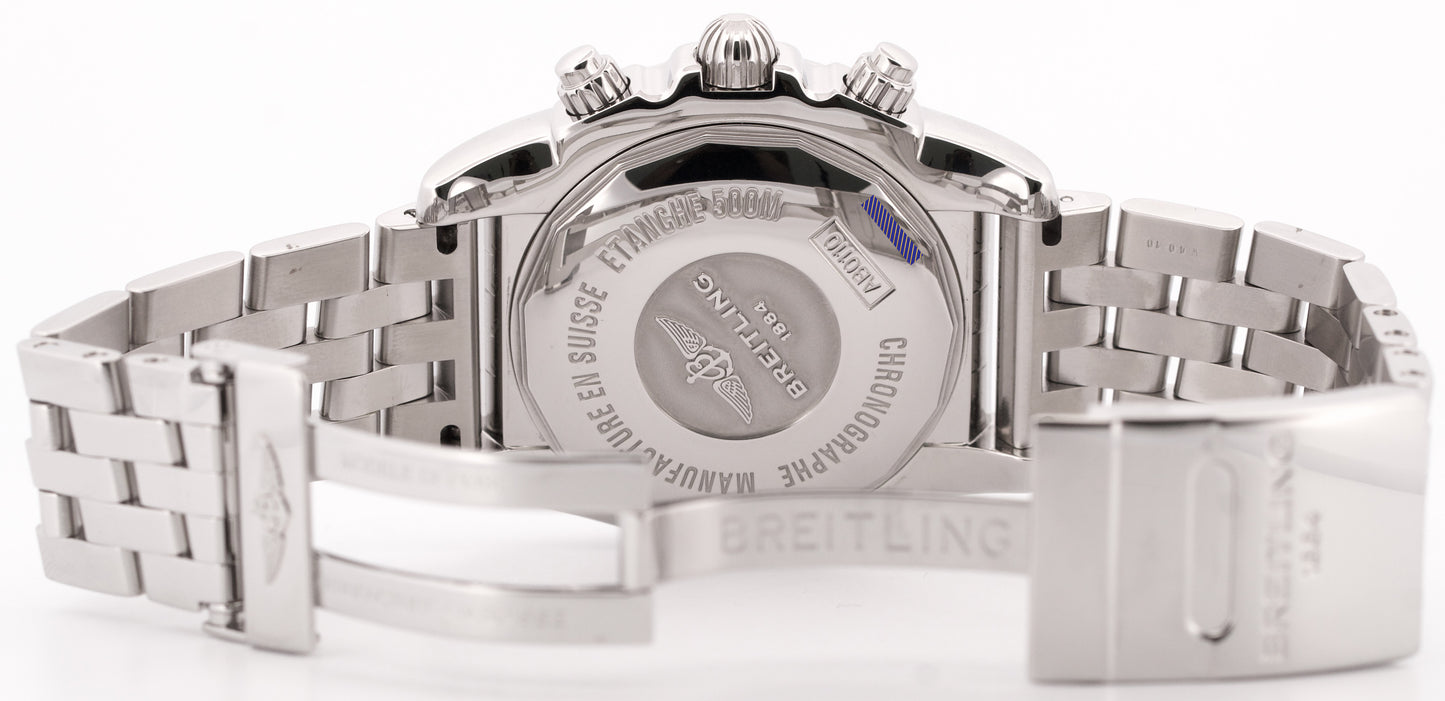 Breitling Chronomat BLACK Stainless Steel Chronograph 44mm AB0110 Watch