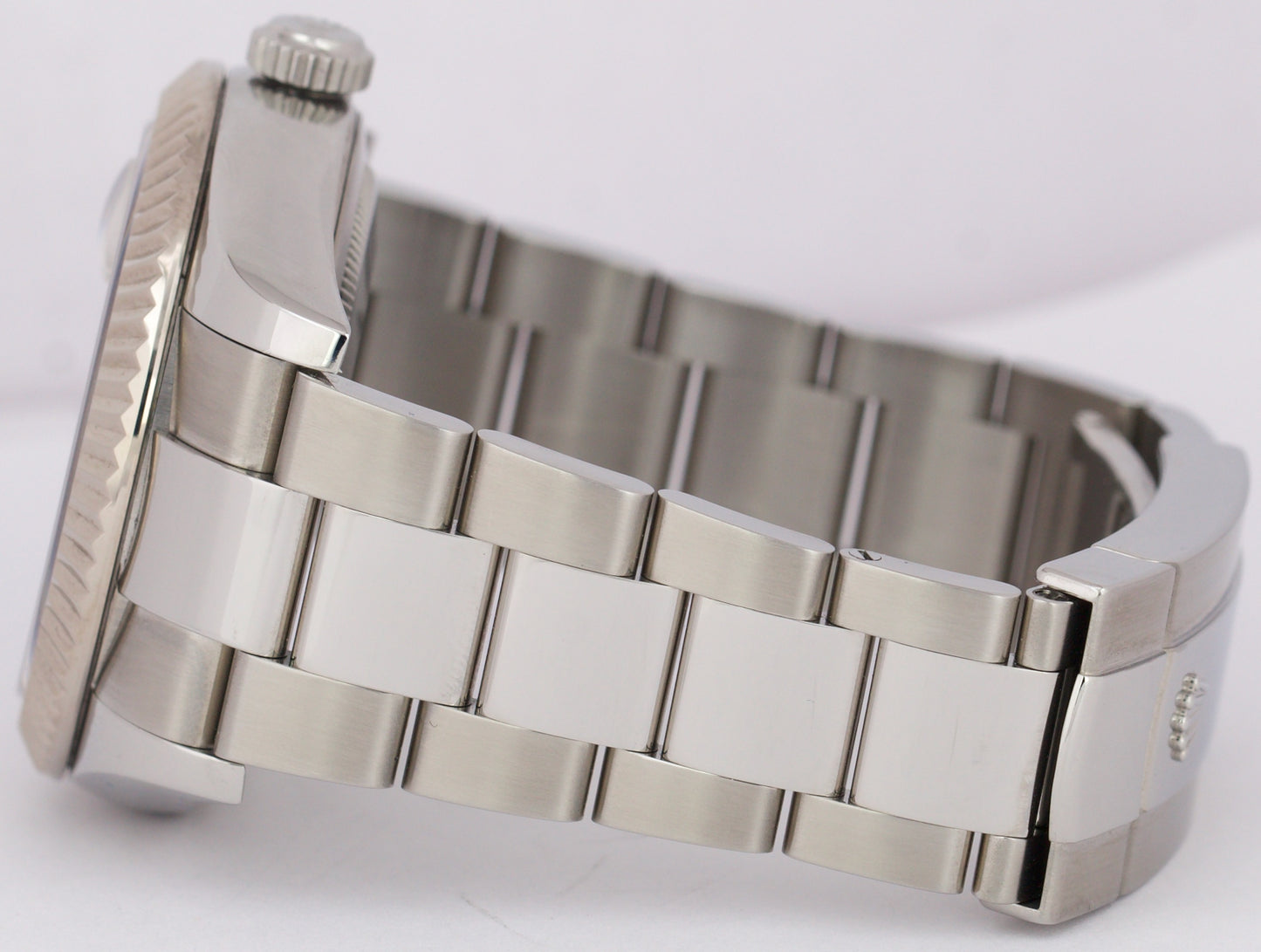 Rolex Sky-Dweller WHITE Stainless Steel Oyster Fluted 18k Gold 42mm 326934 Watch