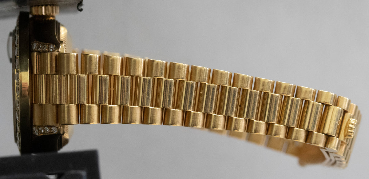 1998 Rolex DateJust President 69178 Diamond Champagne 18K Gold 26mm Box Papers