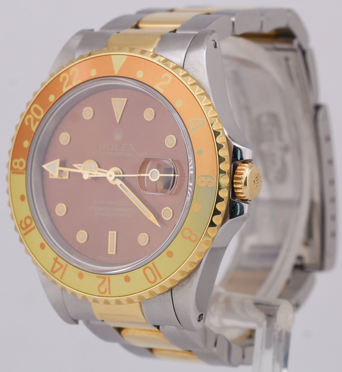 1991 Rolex GMT-Master II 'ROOT BEER' 18K Gold Steel Brown 40mm Watch 16713