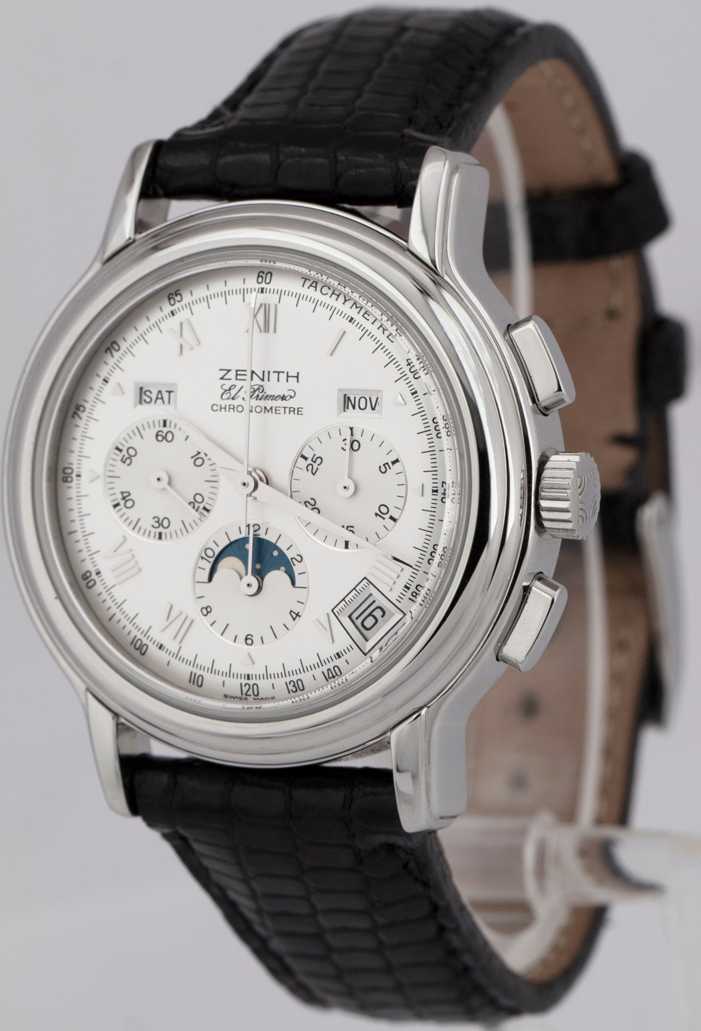 ZENITH El Primero 40mm Moonphase Triple Calendar Stainless Watch 01.0240.410
