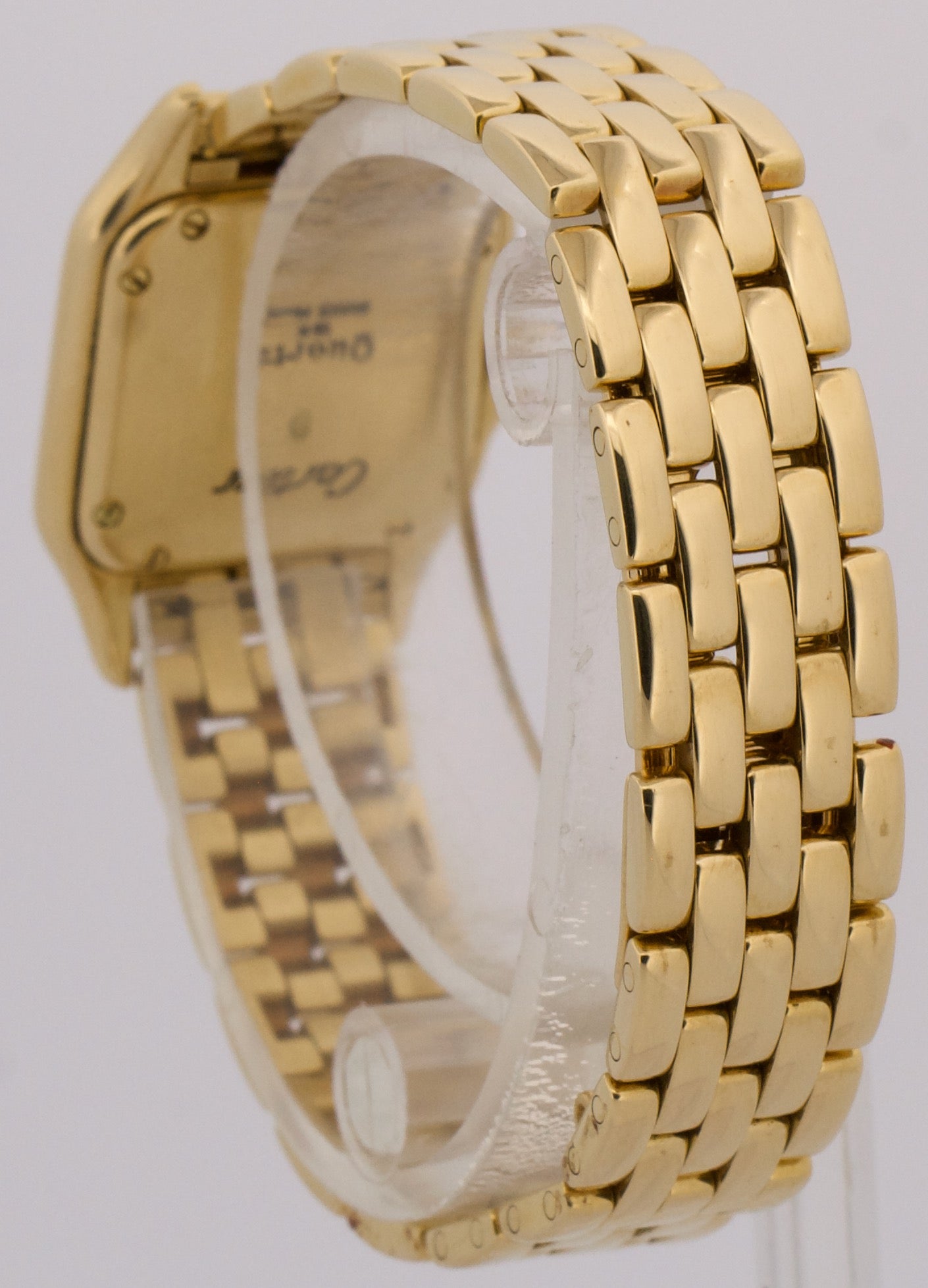 Ladies Cartier Panthere Small WHITE ROMAN 18K Yellow Gold 22mm Quartz 866911 BOX
