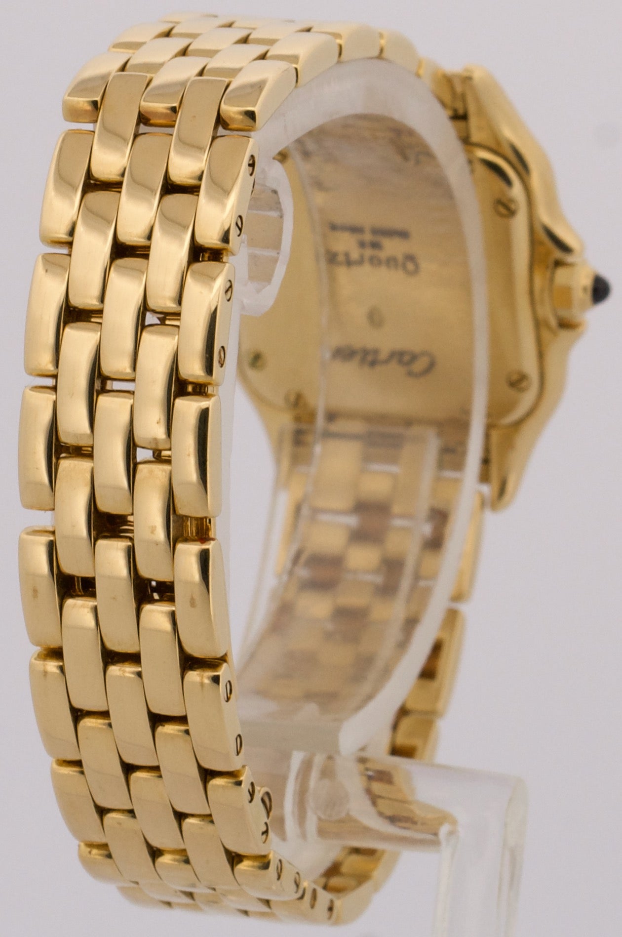 Ladies Cartier Panthere Small WHITE ROMAN 18K Yellow Gold 22mm Quartz 866911 BOX