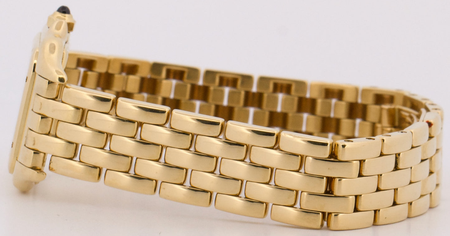 Ladies Cartier Panthere Small WHITE ROMAN 18K Yellow Gold 22mm Quartz 866911 BOX