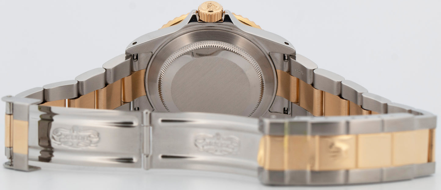 Rolex Submariner Date 40mm BLUE Two-Tone 18K Gold Stainless Steel 16613 Watch