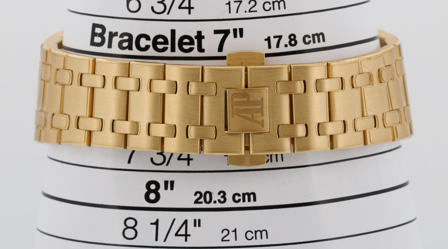 PAPERS Audemars Piguet Royal Oak Offshore BRICK 18K Yellow Gold BLUE 26470BA BOX
