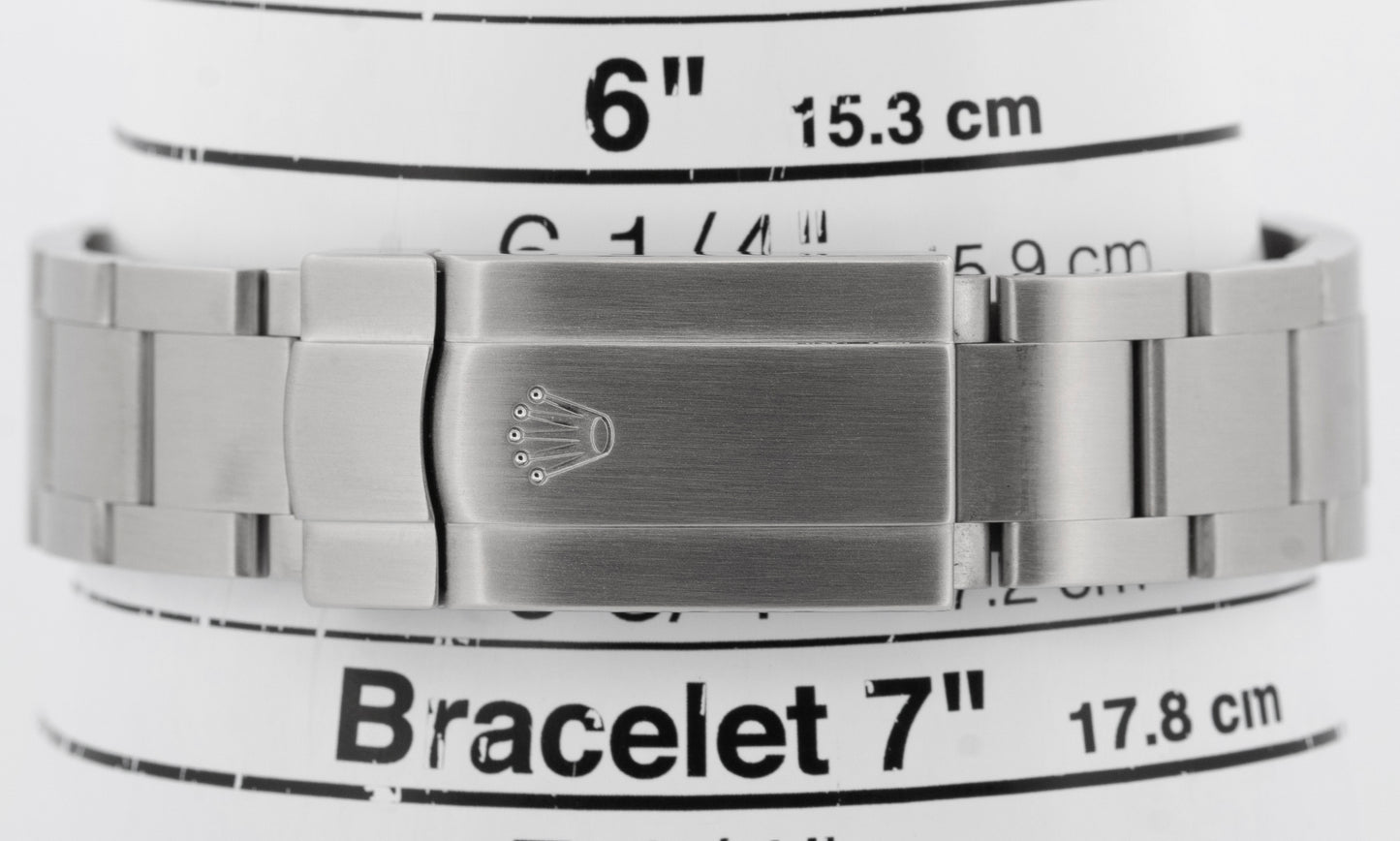 2012 PAPERS Rolex Air-King BLUE 3-6-9 Stainless Steel 34mm Watch 114200 BOX