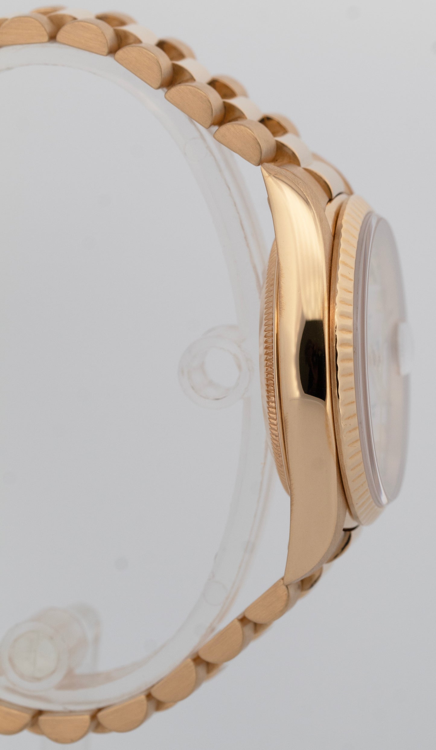 Rolex Day-Date President WHITE Dial 36mm 18K Yellow Gold Fluted 18238 Watch