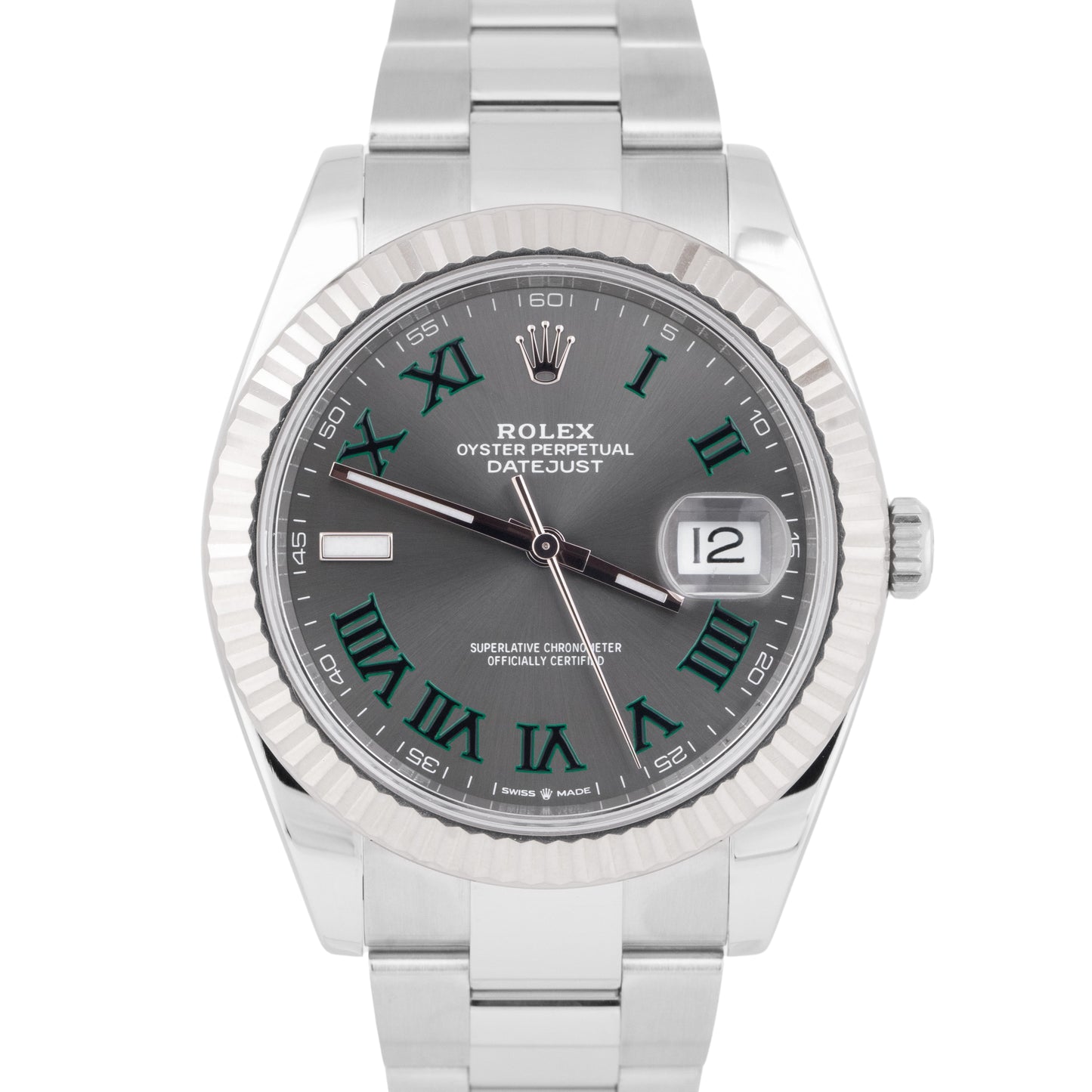 MINT 2023 PAPERS Rolex DateJust 41 WIMBLEDON 18K Gold Oyster Steel 126334 BOX