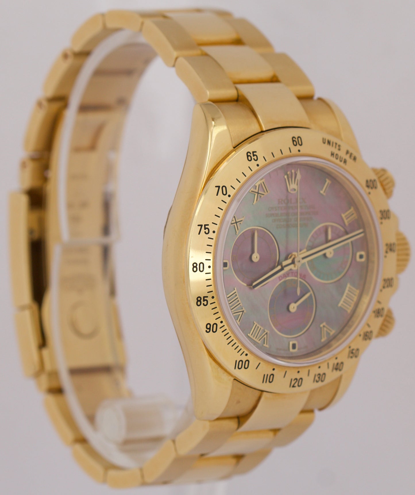 UNPOLISHED REHAUT Rolex Daytona FACTORY MOP ROMAN 18K Yellow Gold 40mm 116528