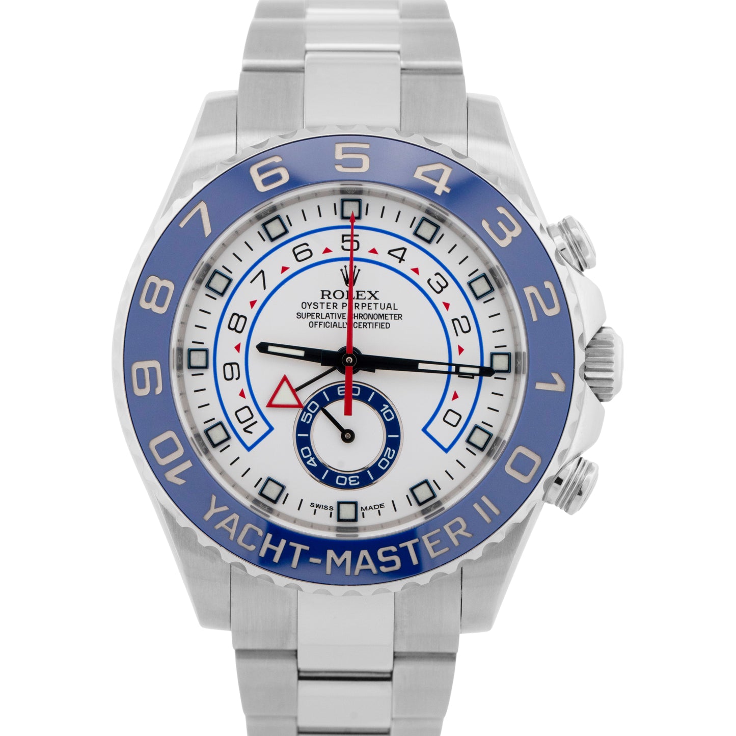 MINT PAPERS Rolex Yacht-Master II 44mm White Stainless Blue Watch 116680 BOX