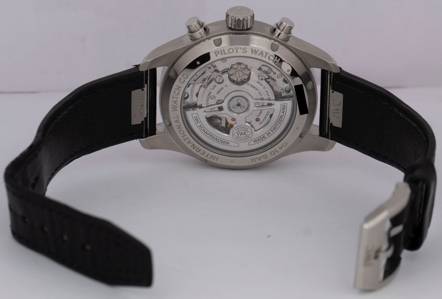 MINT IWC Pilot's Watch Day Date 43mm Chronograph Steel Black Watch IW378001 BOX