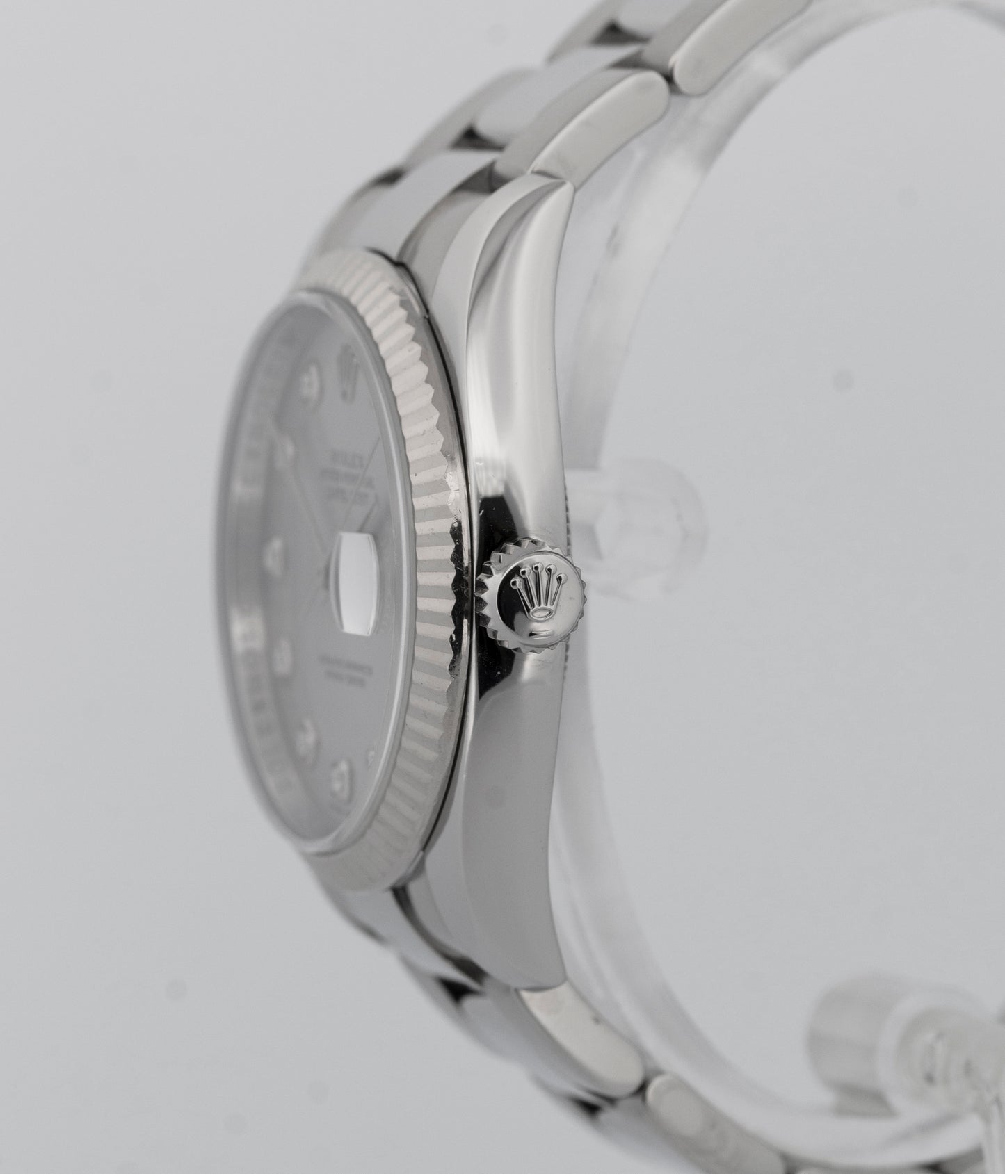 Rolex DateJust Silver DIAMOND 36mm 18K White Gold Steel 116234 Watch BOX
