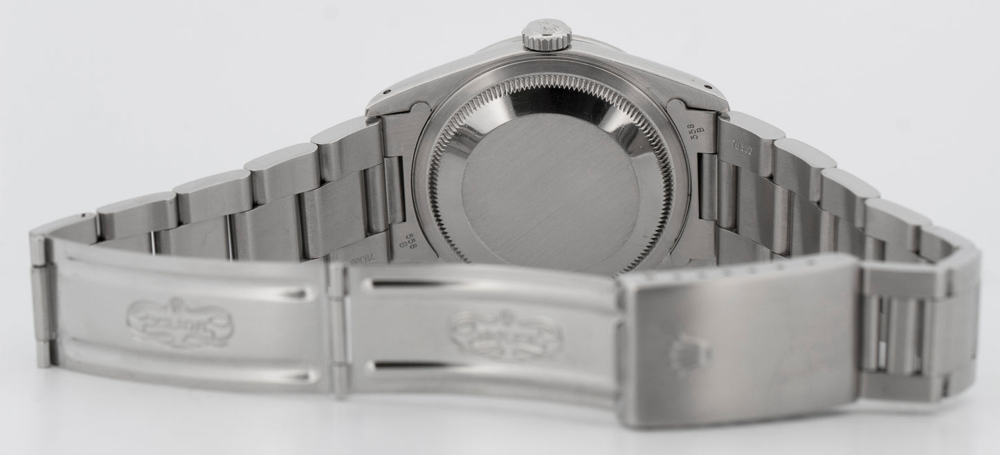 PAPERS Rolex DateJust Silver 36mm Stainless Steel Engine-Turned Watch 16220 BOX