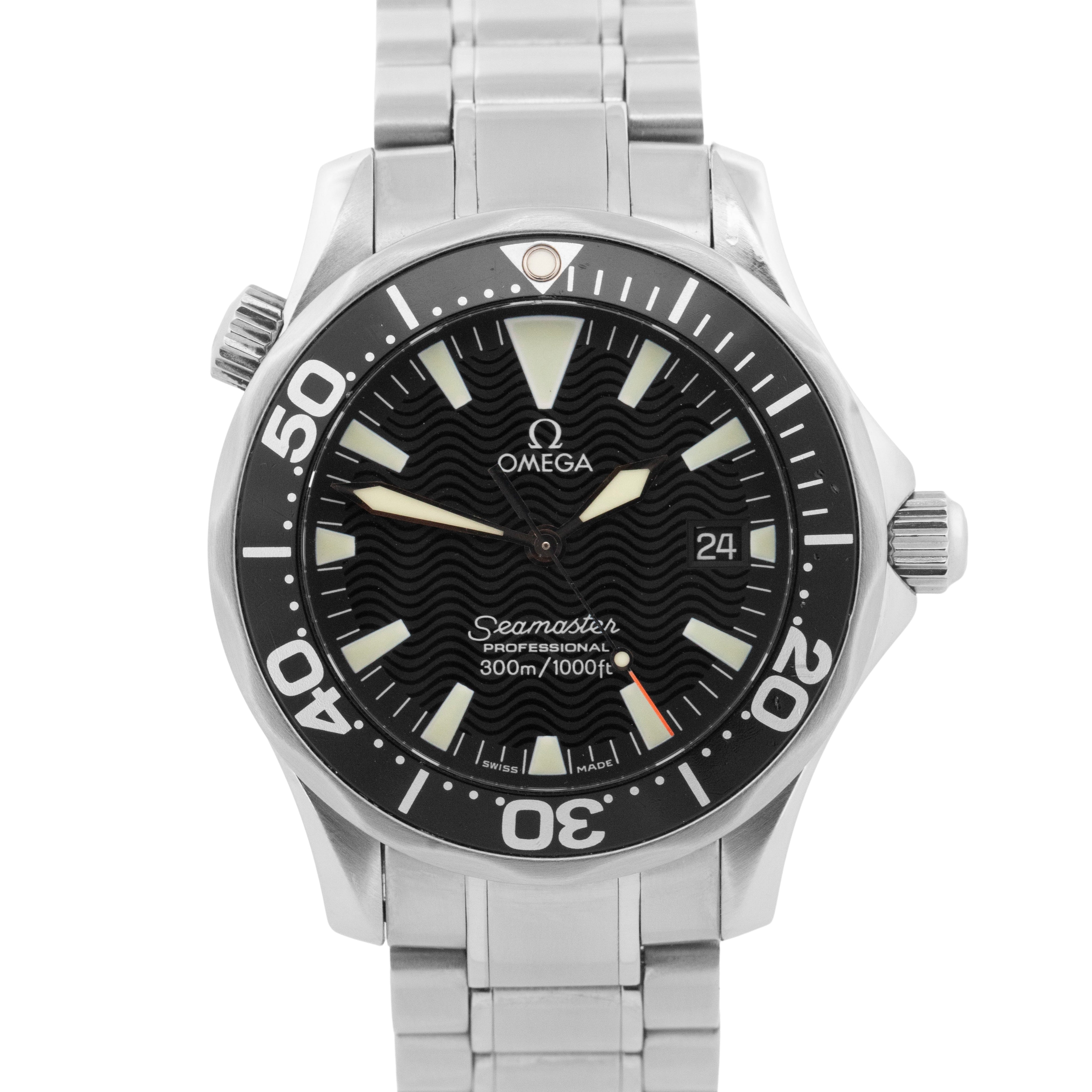 数々の賞を受賞 Omega Bond 2262.50.00 Steel Stainless Black 36mm Seamaster 時計