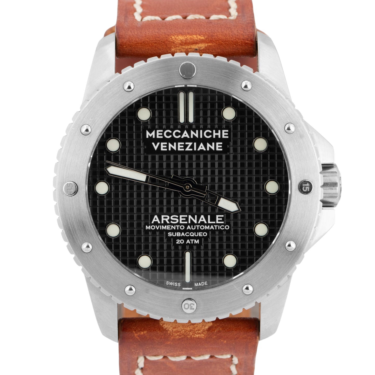 Meccaniche Venezia Arsenale Automatic Black 45mm Stainless Steel Watch 1303003