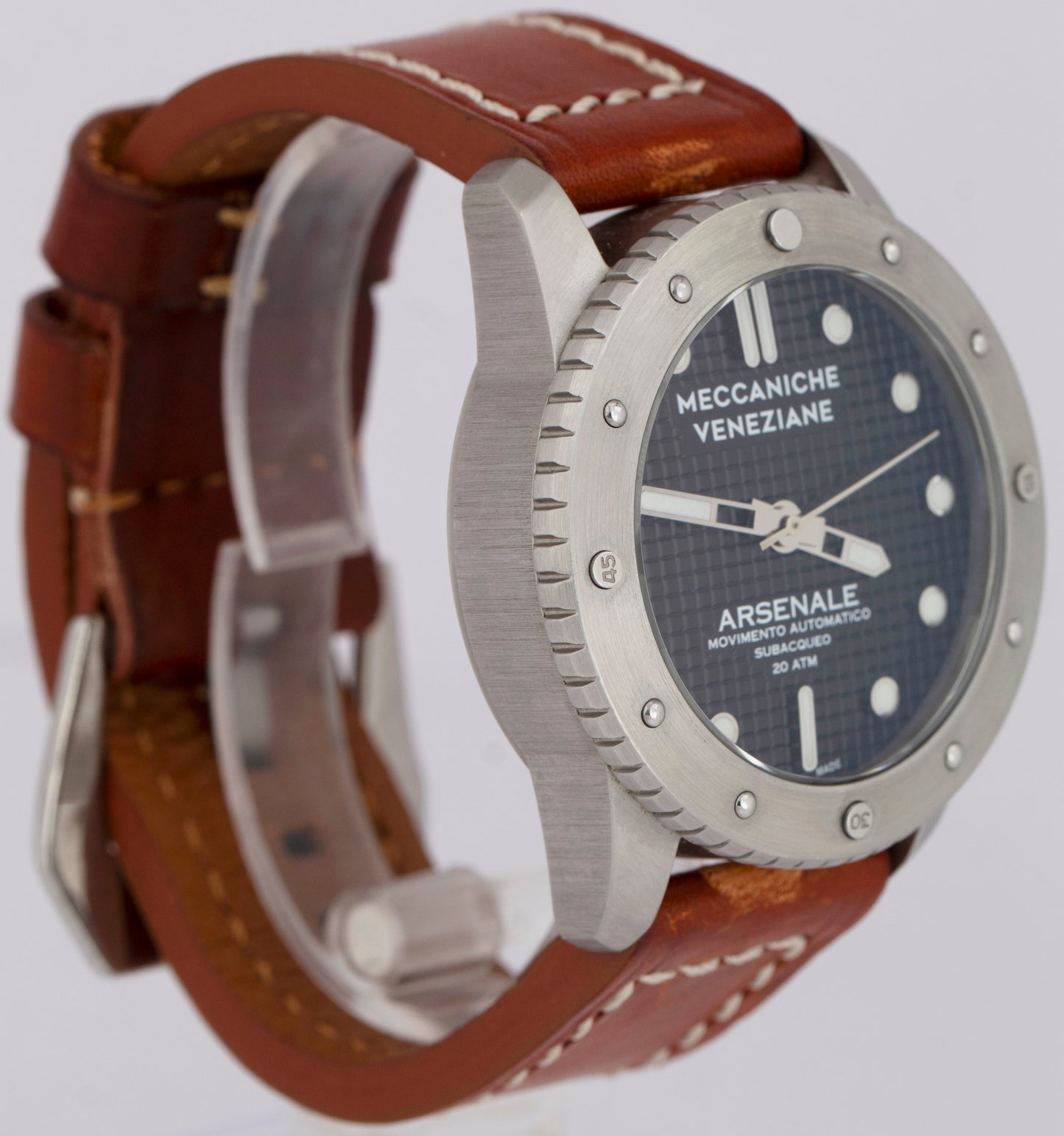 Meccaniche Venezia Arsenale Automatic Black 45mm Stainless Steel Watch 1303003