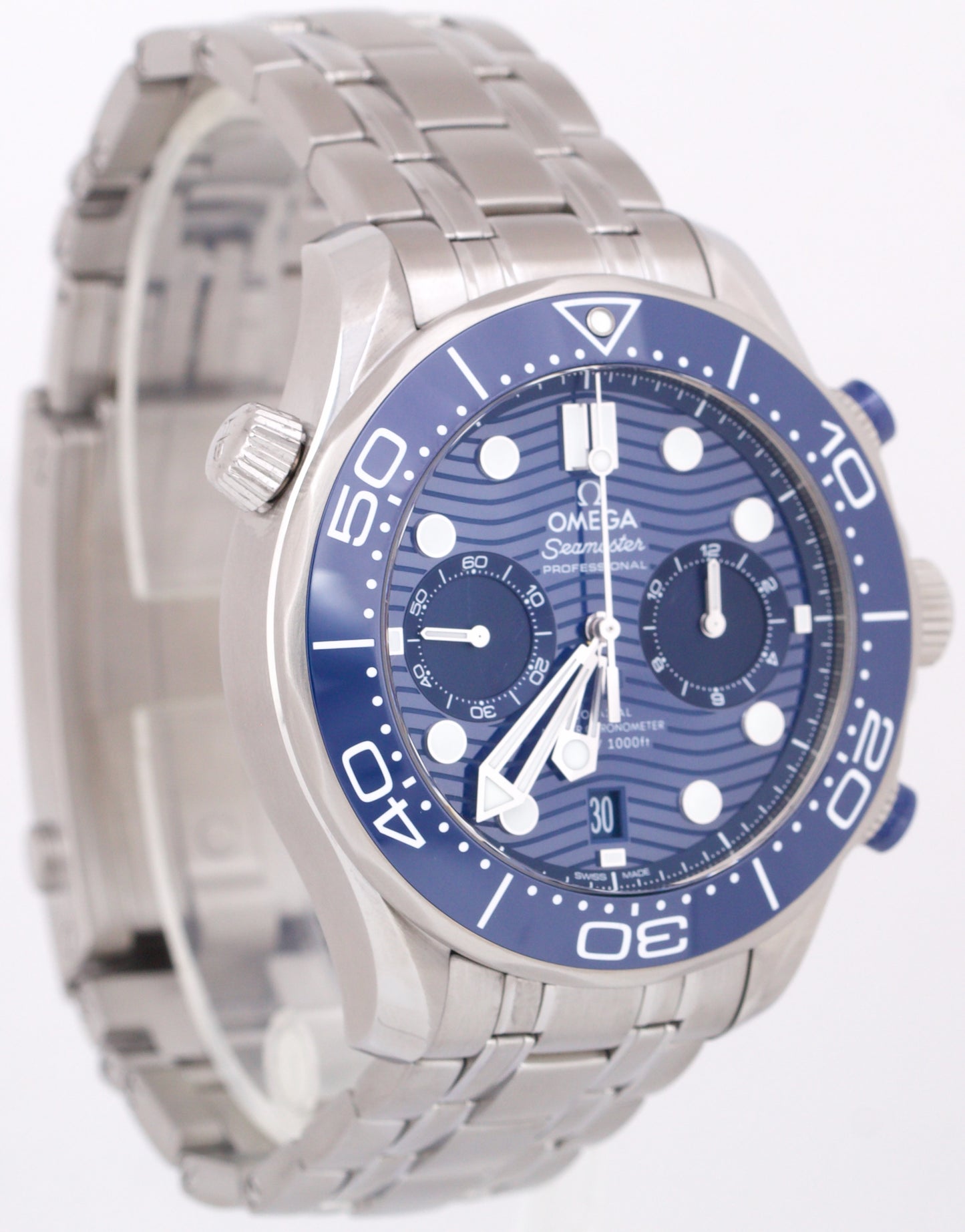 MINT Omega Seamaster Diver 300M 44mm BLUE WAVE 210.30.44.51.03.001 Watch BOX