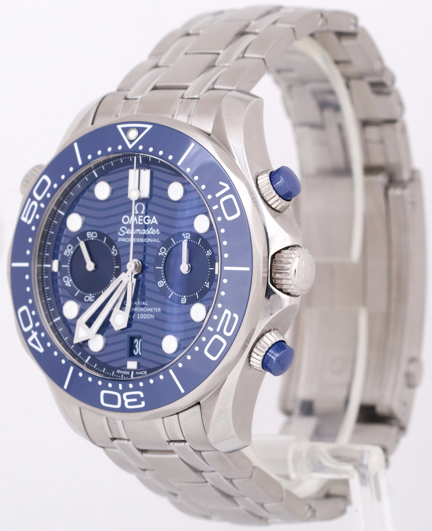 MINT Omega Seamaster Diver 300M 44mm BLUE WAVE 210.30.44.51.03.001 Watch BOX