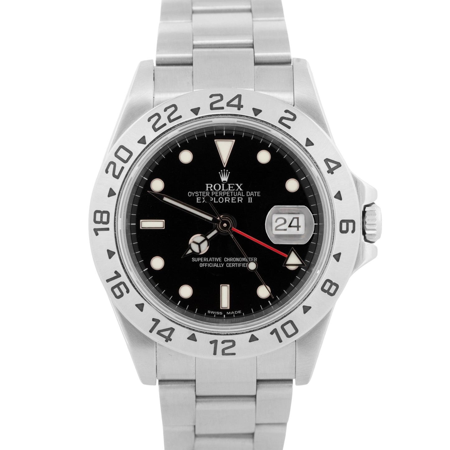 Rolex Explorer II Black 16570 40mm Red GMT Stainless Steel Oyster GMT Watch BOX