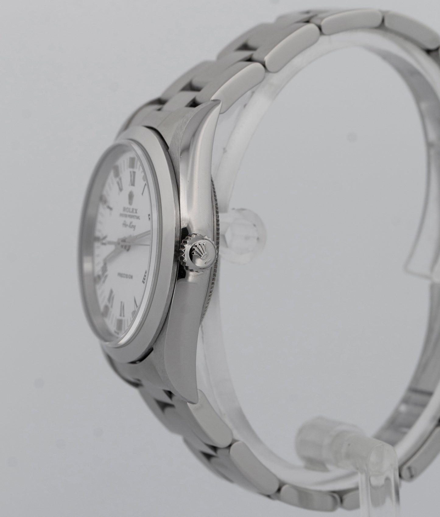 PAPERS Rolex Air-King Precision White Roman Stainless Steel 34mm Watch 14000 BOX