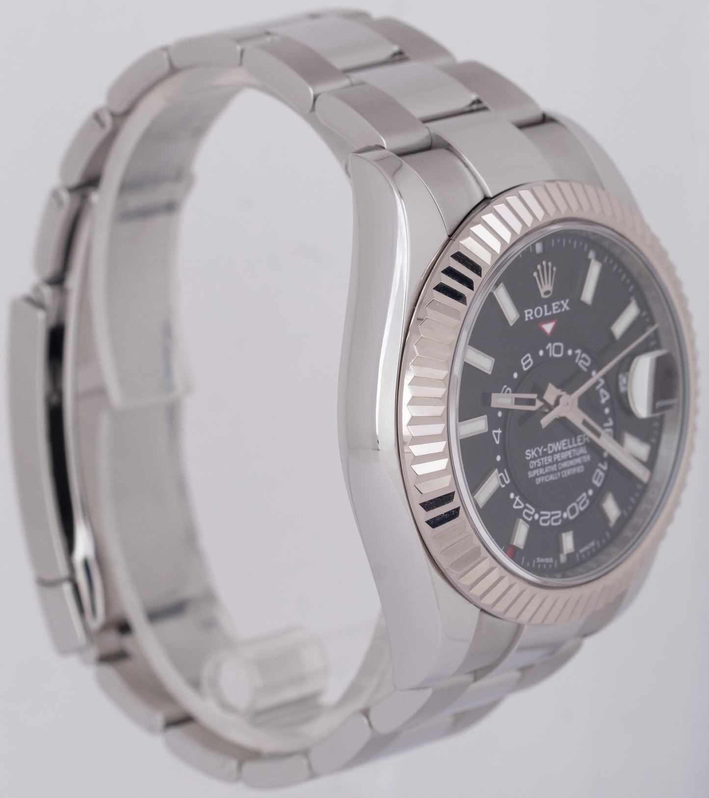 PAPERS Rolex Sky-Dweller 326934 Black 42mm OYSTER Steel 18K Gold Watch BOX